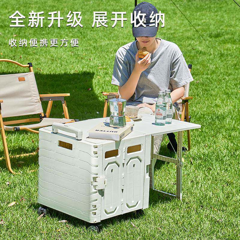 户外露营野带餐小车可折叠拉杆车GDN摆摊买推菜车车取快递轮拖购
