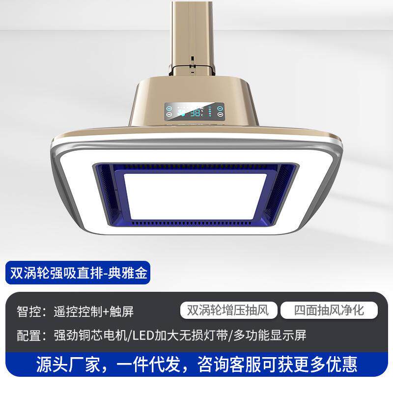 牌室吸吊烟净净化器娱乐场YVT所外排式棋排烟灯商用空气化器高亮