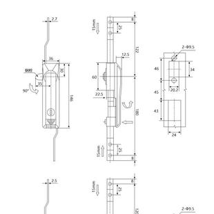 MS8MS828 828连杆锁天地操拉杆829高压低电气作控制柜门锁840连杆