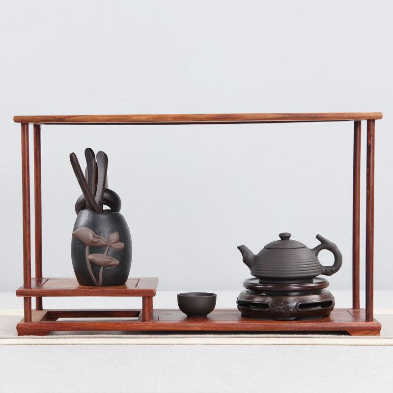 紫砂茶壶架子具架小博古架摆红茶多宝阁置物架实木檀质展bgj09示