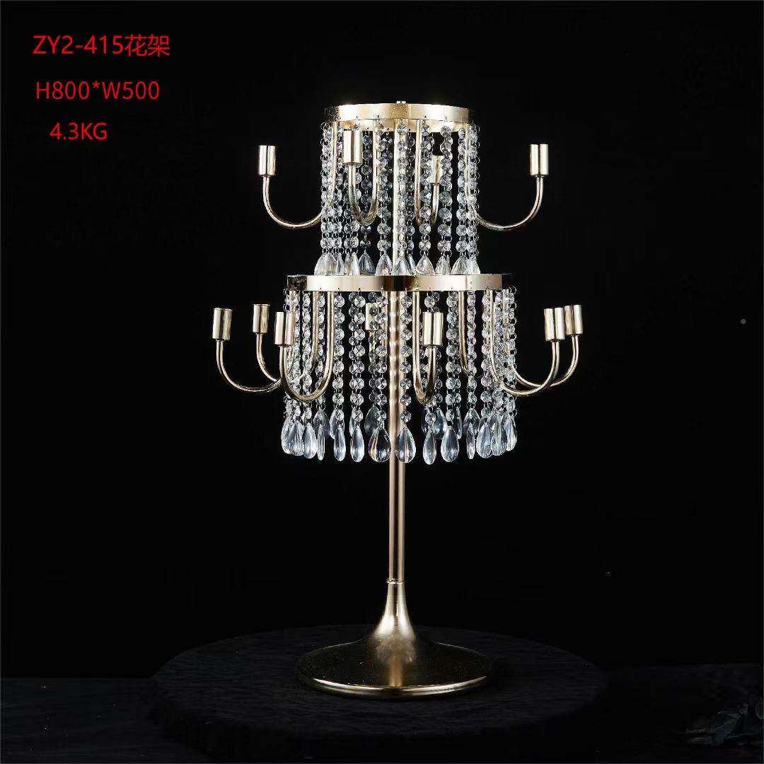 婚庆新款水A1026720晶发光桌花器花瓶婚礼酒堂店宴饰铁艺装摆件会