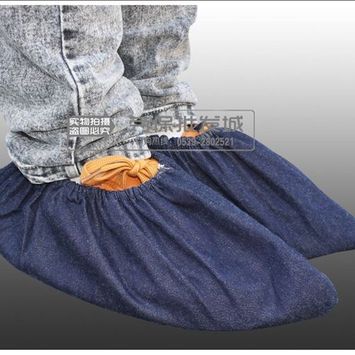 加厚加大防滑牛仔布鞋套可重复使用防静电防尘工厂家用布鞋套脚套