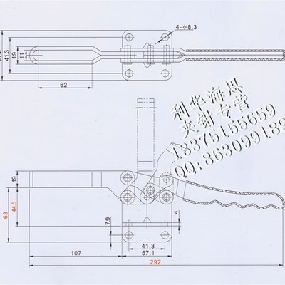 嘉刚水平快速夹具CH-20235 20236不锈钢20235SS夹钳肘夹紧MC01-10