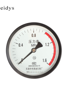 压力表储气罐专用压力表Y100Z带红色警示线0-1.6MPa气压表M20*1.5