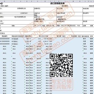 外贸单证报关单模板PI合同箱单出口货物委托书草单进口单据业务员