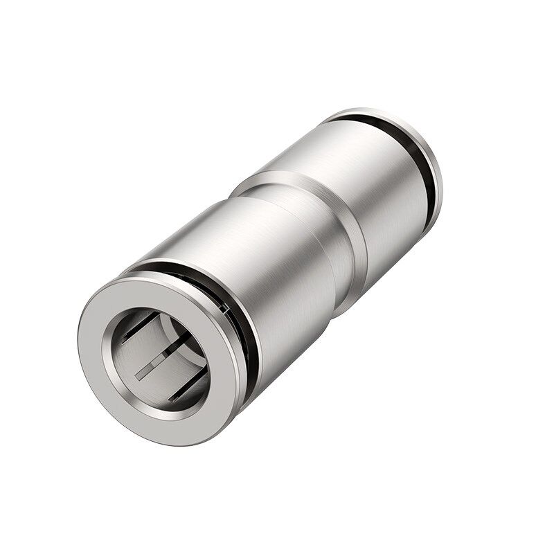 SPU08气动快速快插接头全铜镀镍直通对接头PU4-6-8-10-12-14-16