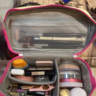 撞色化妆品收纳包出门方便携带大容量洗漱包多功能可爱手提行李装
