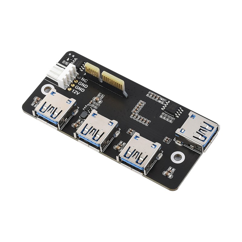 树莓派CM4 四路USB扩展板 IO Board PCIE转USB3.2 Gen1转接板模块