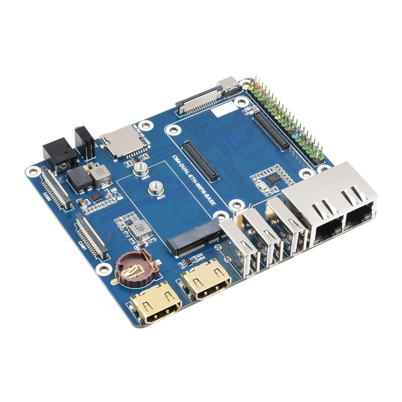 树莓派计算模块4代IO扩展板 CM4核心板WIFI6双网口软路由底板模块