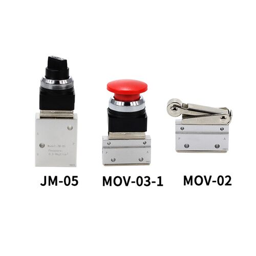 气动机械阀MOV-02滚轮型旋钮型JM手动按钮控制阀气缸开关二位三通
