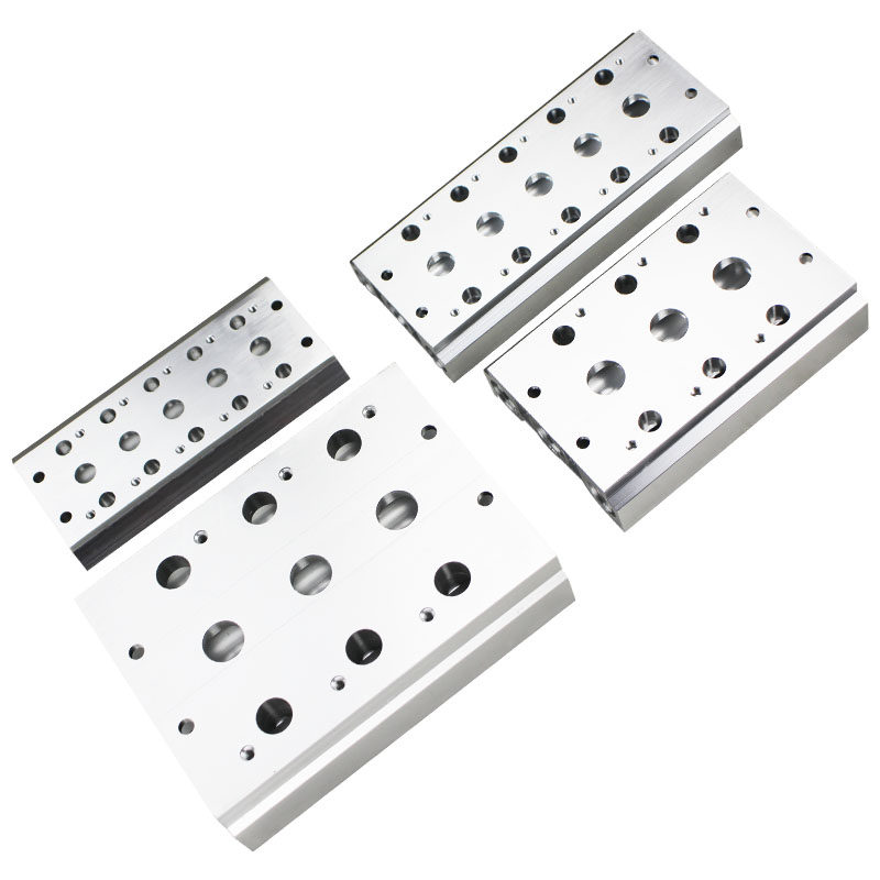 气动电磁阀组配件4V210 3 4 5 6F阀板汇流板电磁阀安装底座汇流排