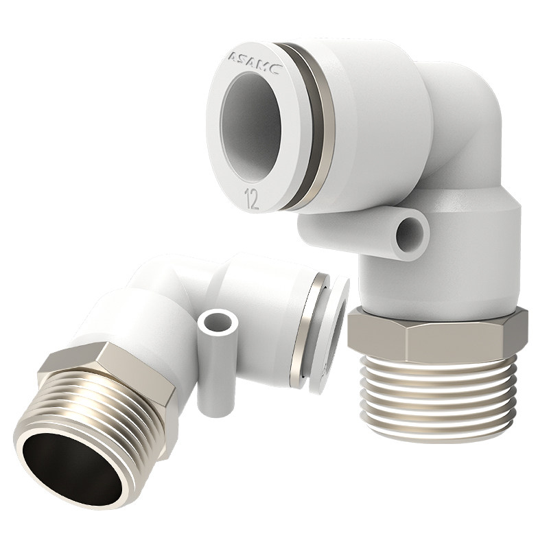 气动配件大全气管接头快速快插塑料接头螺纹弯头PL8-02/4-M5/6-01