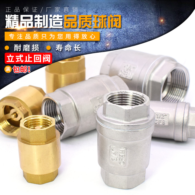 止回阀立式逆止阀铜304不锈钢4 6分1寸DN15 20 25 32 40 50单向阀