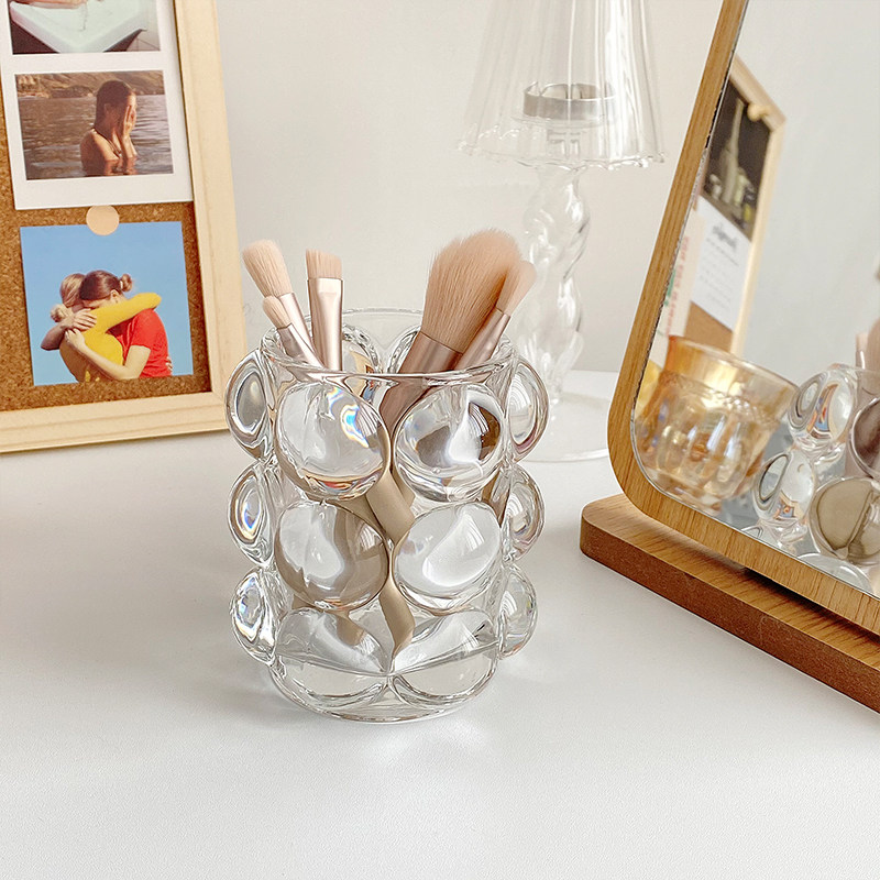 韩国ins风同款 圆球玻璃笔筒小众装饰化妆刷桶桌面收纳眉笔筒摆件,搬运/仓储/物流设备,其他起重搬运设备,淘宝优惠券,粉丝福利购,淘宝优惠卷