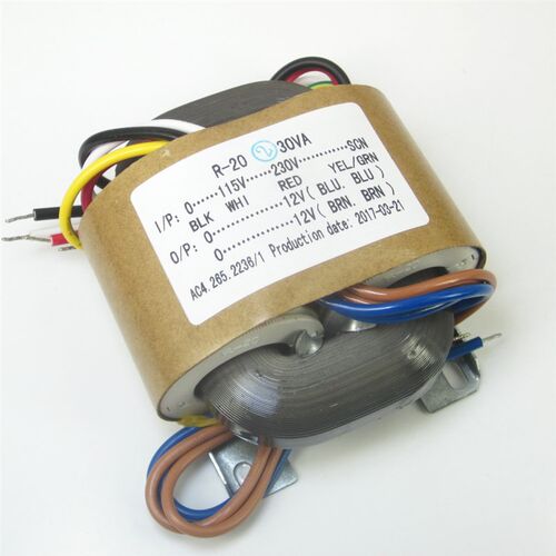115-230V R型电源变压器 30W 12V2 R牛 音响变压器 铜线