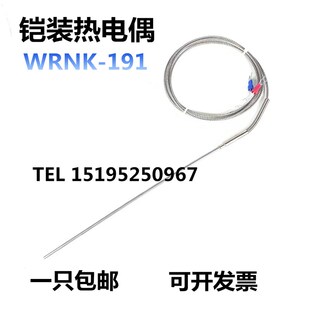 K型热电偶电热偶WRNK-191铠装温度传感器可弯曲探头Pt100/E/J/T