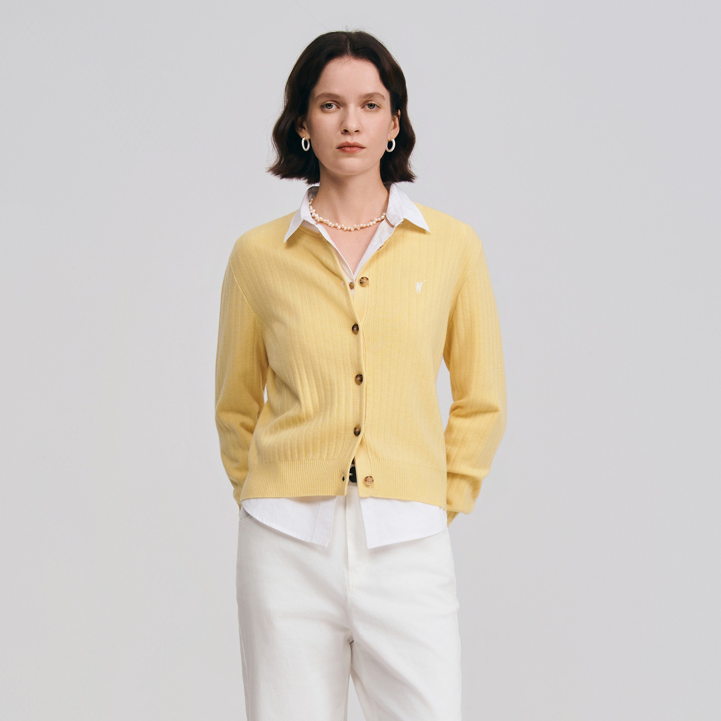 POLOWALK女士长袖针织衫2026春季新款休闲纯色长袖开衫毛