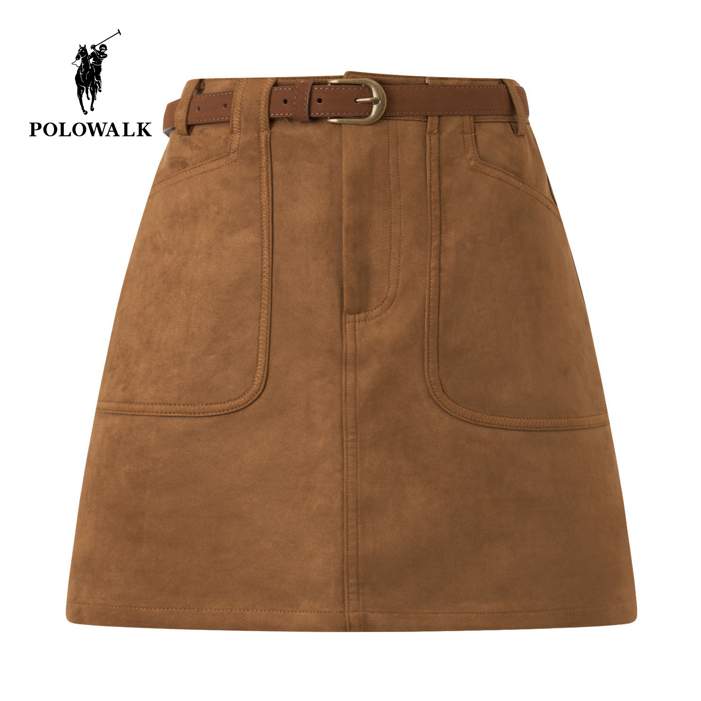 POLOWALK女士短裙2026春夏新款复古半裙A字版包臀裙时尚