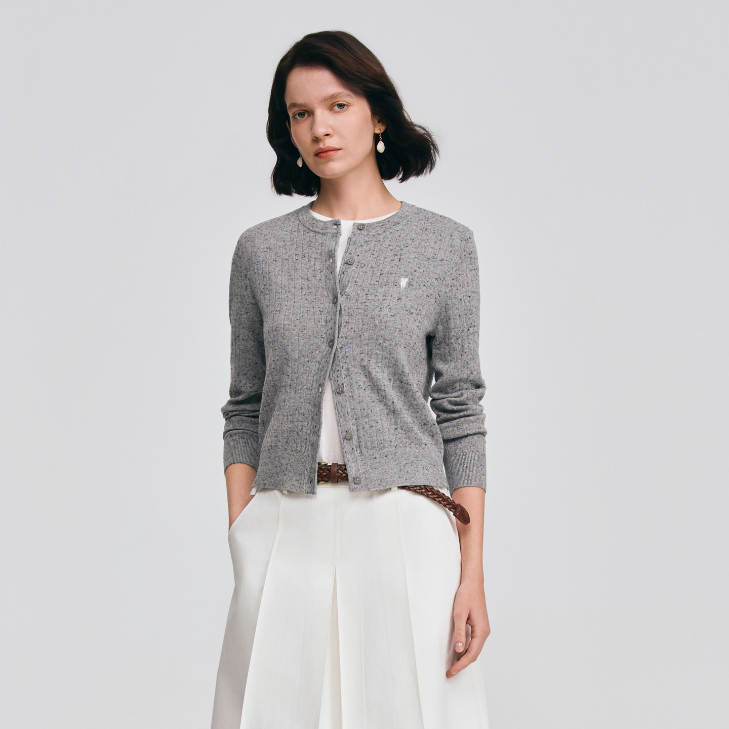 【含羊毛】POLOWALK女士长袖针织衫2026春季新款简约圆领针织开衫,女装/女士精品,毛针织衫,淘宝优惠券,粉丝福利购,淘宝优惠卷