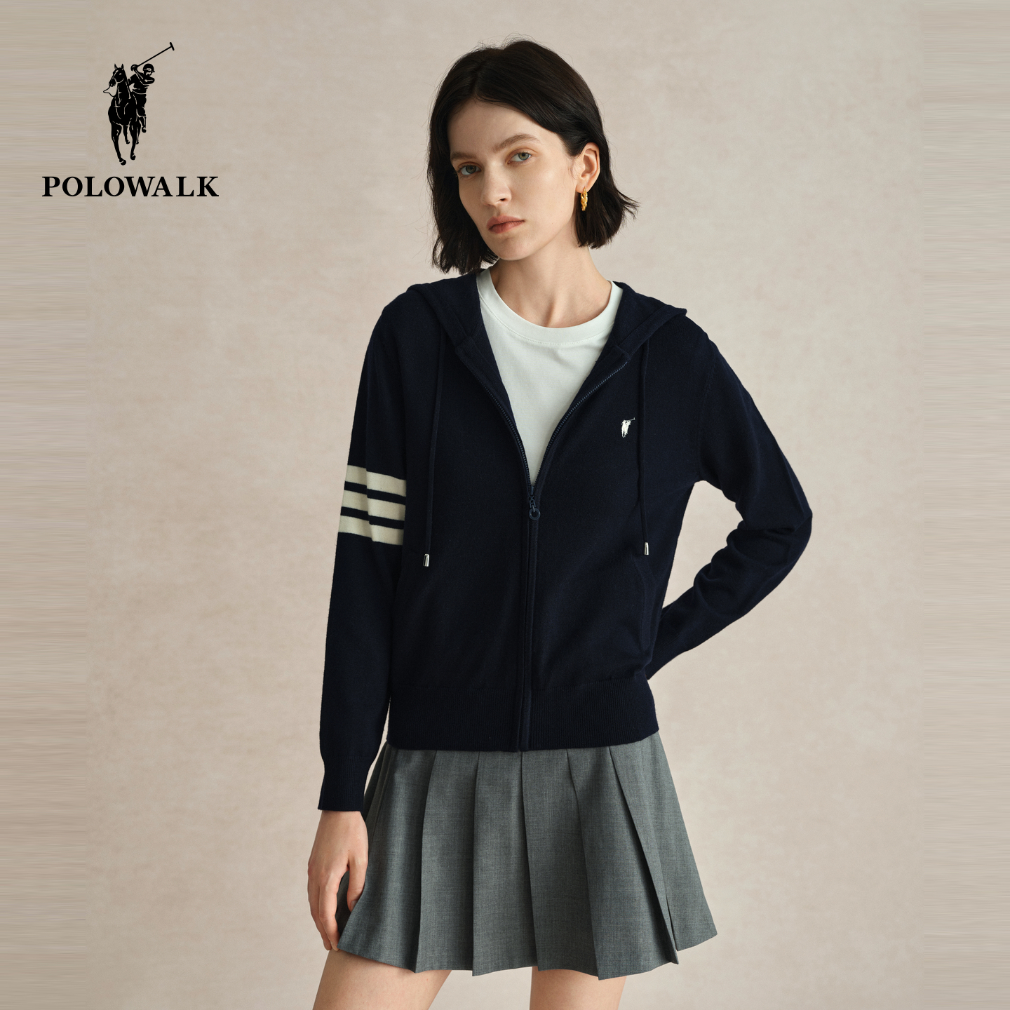 POLOWALK针织开衫复古外套