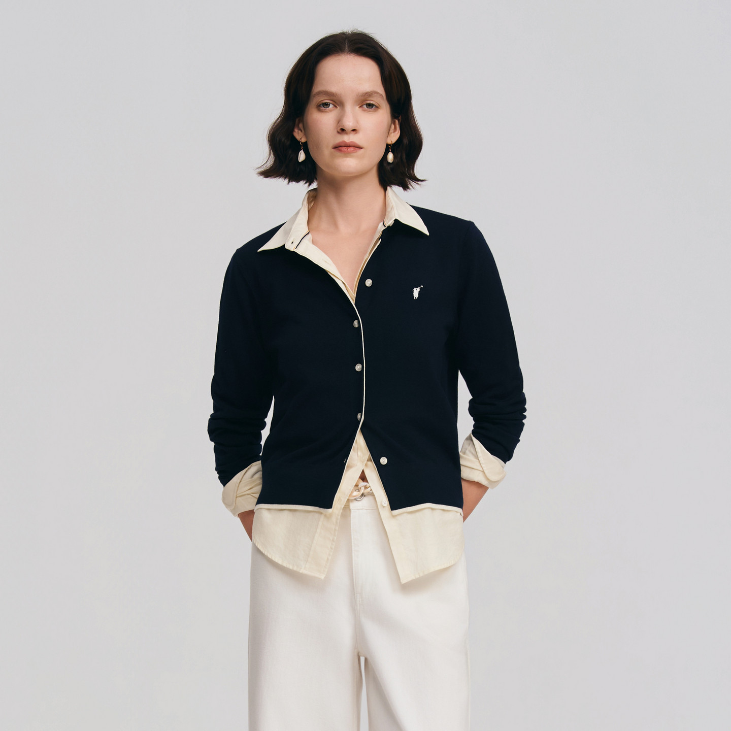 POLOWALK女士针织衫2026春季新款撞色通勤百搭毛衣长袖开衫外套,女装/女士精品,毛针织衫,淘宝优惠券,粉丝福利购,淘宝优惠卷