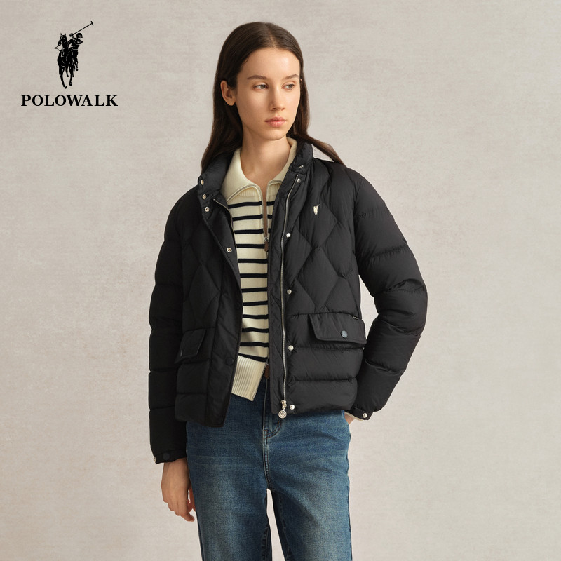POLOWALK女士羽绒服立领冬装外套90绒轻盈短款休闲面包服外套上衣,女装/女士精品,羽绒服,淘宝优惠券,粉丝福利购,淘宝优惠卷