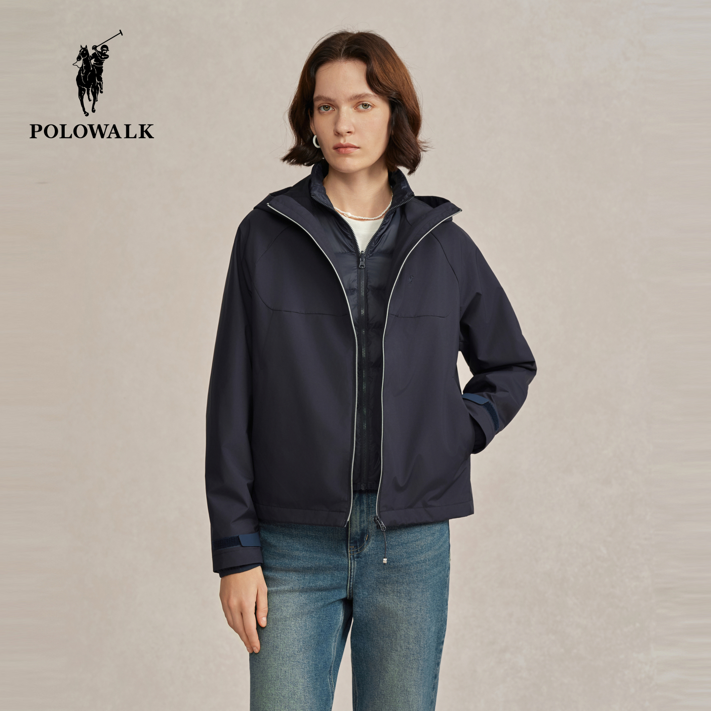 POLOWALK女士羽绒服三合一外套