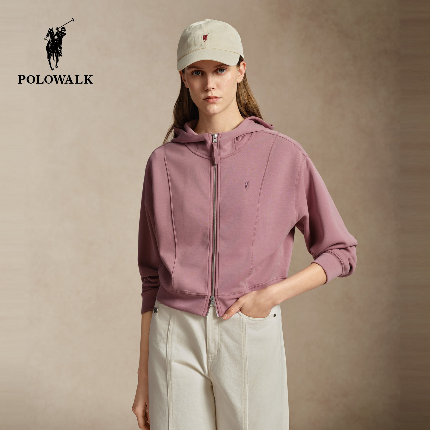 POLOWALK连帽卫衣开衫宽松显瘦
