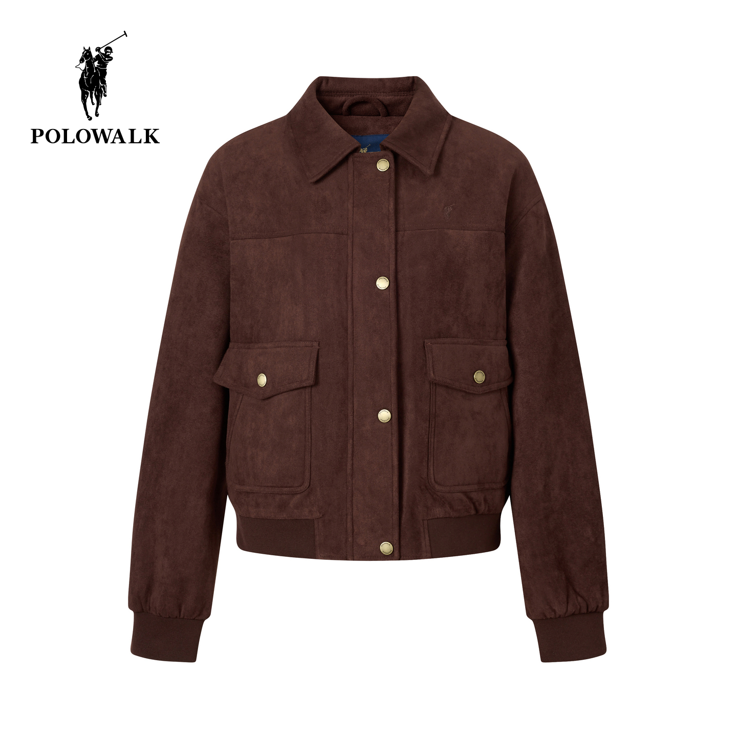 POLOWALK女士保暖棉服麂皮绒棉衣