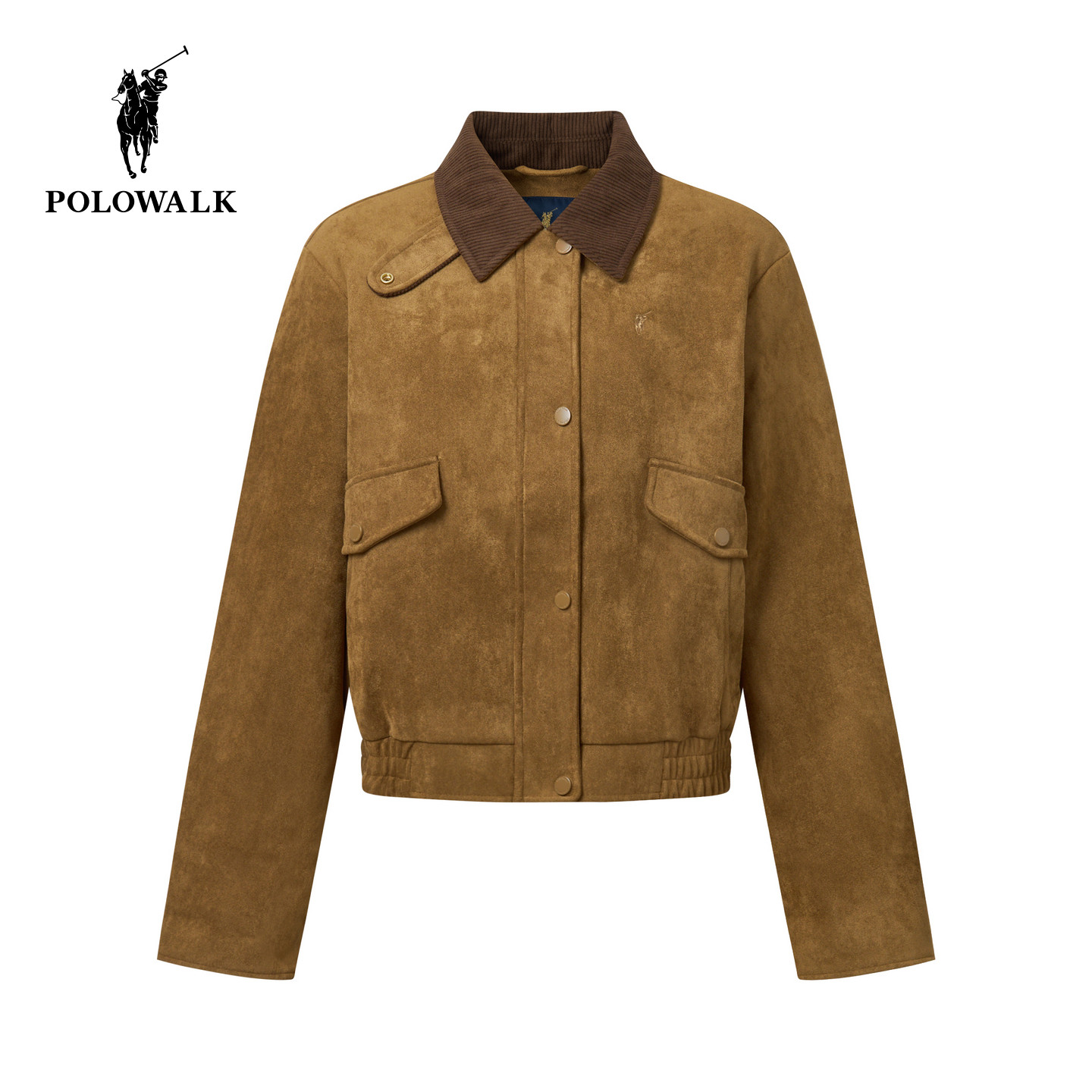 POLOWALK女装外套2025冬装新款女士复古棉服时尚翻领棉衣上衣