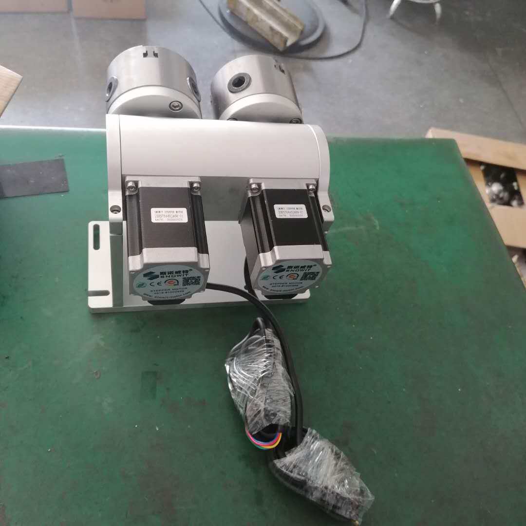 双头D80旋转台打标机旋转轴激光打标机旋转卡盘激光雕刻机工作台图片