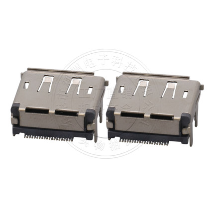 Displayport母座 DP母座 20P贴片式带定位 高清接口插座 HDMI
