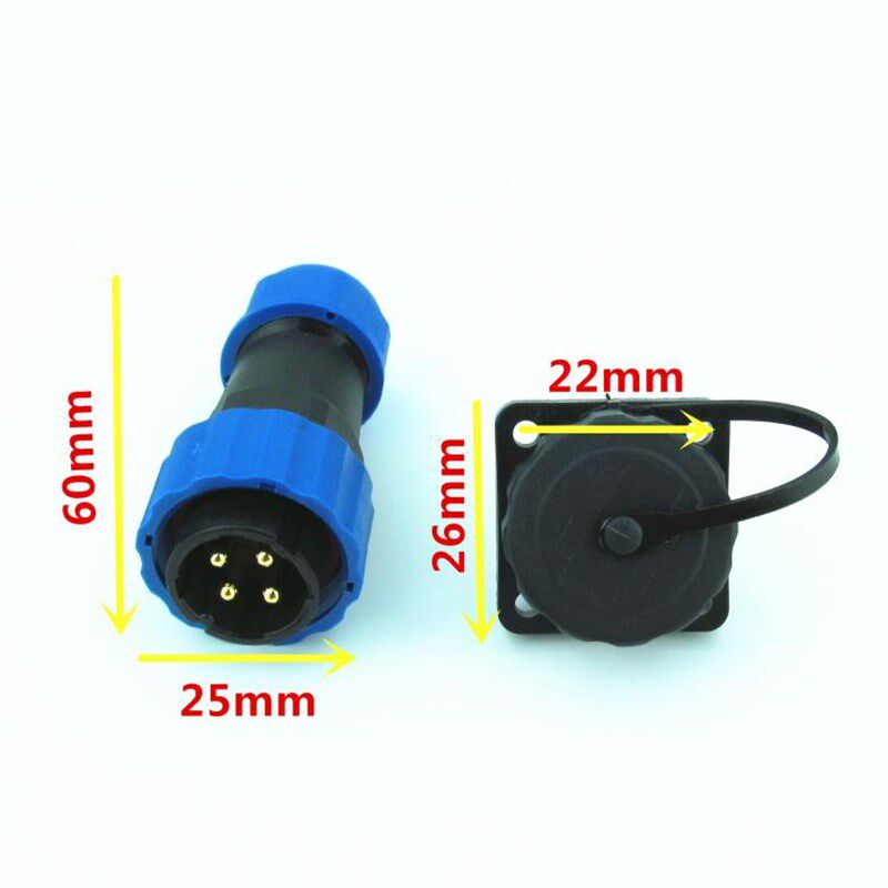 华宇HY16防水航空插头2针3芯4针5芯6芯7芯9针四孔暗装固定插座