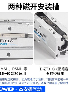 HFK手指气缸平行夹爪加长HFKL/10/16/20/25/32/40机械夹爪气动
