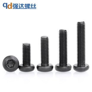M2M2.5M3M4M5M6M8 黑色304不锈钢大圆头盘头内梅花螺丝钉螺栓配件