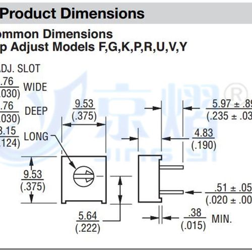 3386P电位器 蓝色可调电阻 单圈精密可调电阻2M - 205 2只