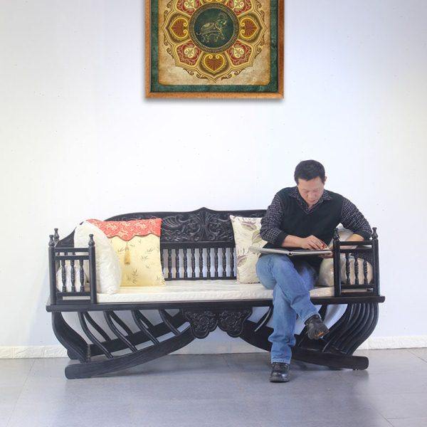 中式实木沙发床客厅书房罗汉床罗汉榻贵妃榻东南亚风格泰式家具,住宅家具,罗汉床,淘宝优惠券,粉丝福利购,淘宝优惠卷