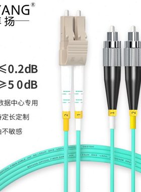 博扬（BOYANG）万兆多模光纤跳线lc-fc 45米 OM3-300双芯尾纤Φ2