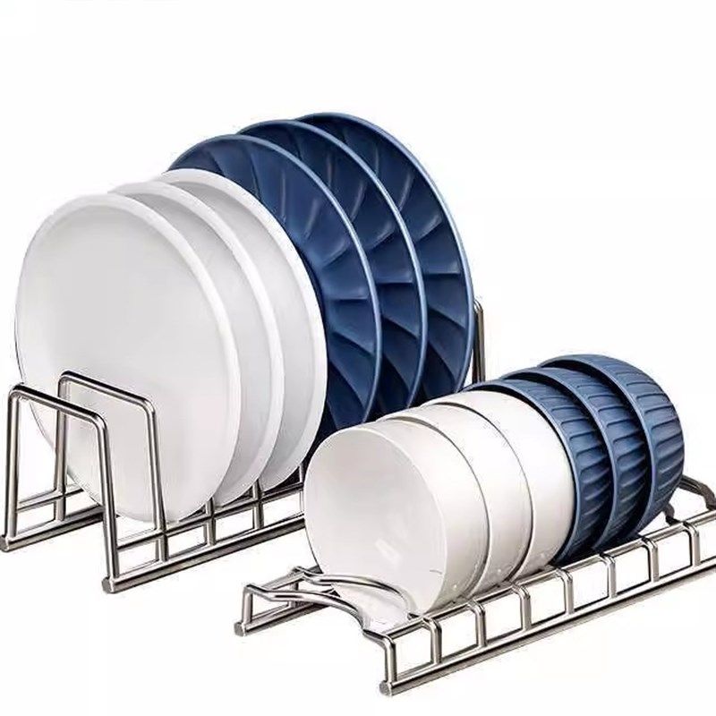 304不锈钢碗碟碗盘收纳架厨房置物架单层M沥水架家用多功能碗架