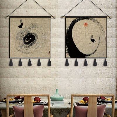 中国风禅意挂画布艺民宿客栈壁画挂毯新中式茶楼客厅装饰画墙画布,居家布艺,挂毯/壁毯,淘宝优惠券,粉丝福利购,淘宝优惠卷