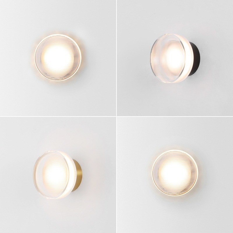 北欧轻奢简约圆形壁灯卧室床头楼梯D浴室镜前灯户外防水大门口阳