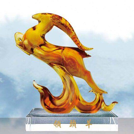 古法琉璃摆件 LXS高档礼品E-178领头羊 羊年礼物 家居摆件