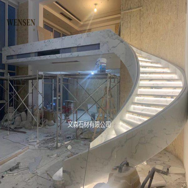 鱼肚白大理石旋转楼梯板别墅楼梯踏步台阶楼梯装修楼梯扶手踏步,基础建材,天然大理石,淘宝优惠券,粉丝福利购,淘宝优惠卷