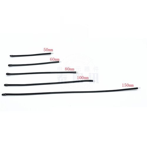 NTC热敏电阻MF52D103F3950 B值3950 10K环氧小黑头1%长30MM-300MM
