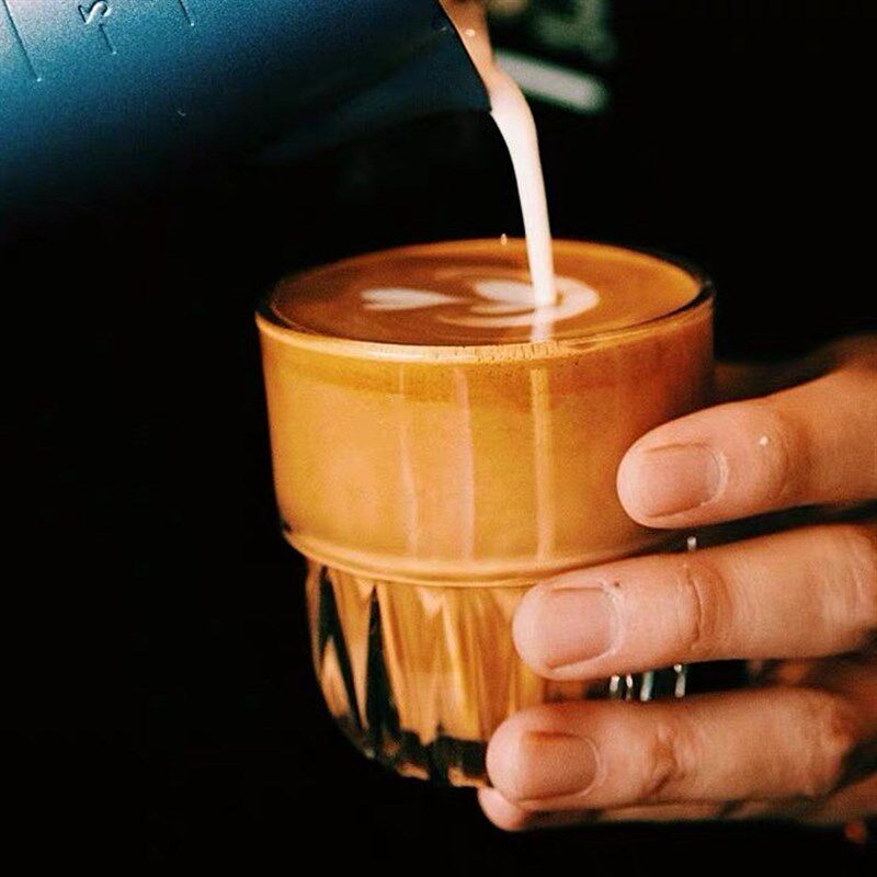 ins咖啡杯 冰拿铁咖啡杯玻璃冰咖啡杯拉花咖啡杯142ml/260ml/350m