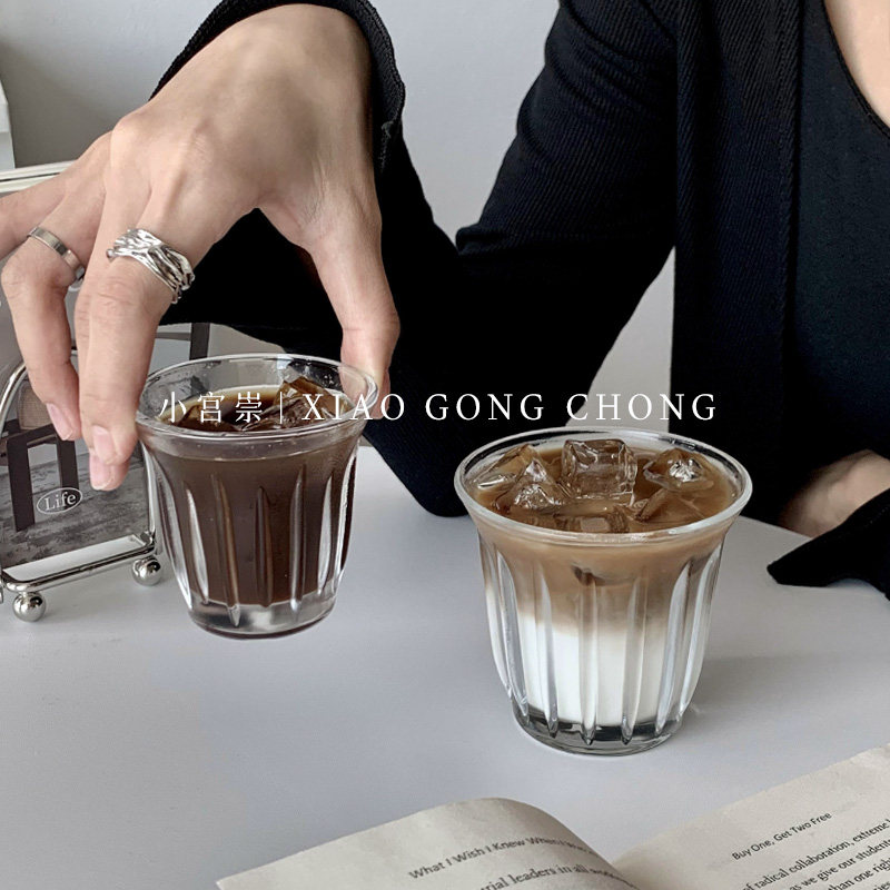 Dirty咖啡玻璃杯ins风复古冰美式拿铁咖啡杯冷萃澳白杯饮料杯子