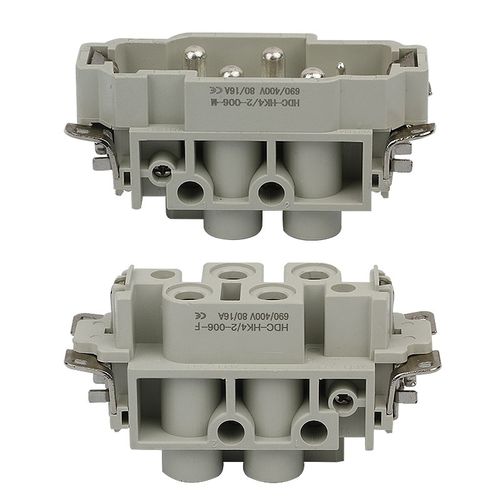 重载连接器6芯H16B-HK-006-1矩形航空插头插座HK4/2-006MF电流80A