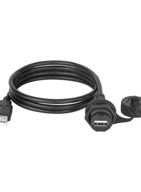龙仕USB2.0母座延长线 USB数据防水线 USB航空插头 20.8面板安装
