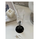 Qumin 异形黑色高脚杯高级感家用香槟杯饭厅红酒杯鸡尾酒杯子 个性