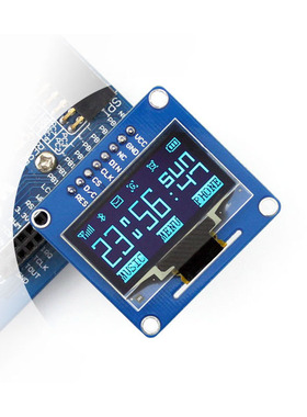 树莓派4B SH1106 1.3寸 OLED屏/模块 显示屏 12864 蓝色 直排针